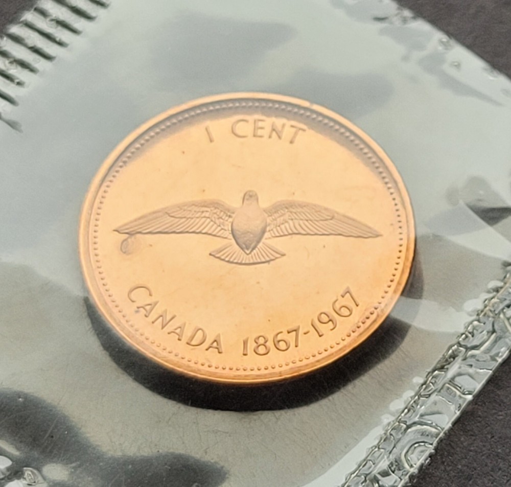 ***  CANADA  1967  ***  ONE  CENT  ***  PROOF  LIKE  SEALED  ***