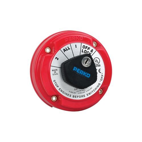 Perko Battery Selector Switch W/Alternator Field Disconnect & Key Lock