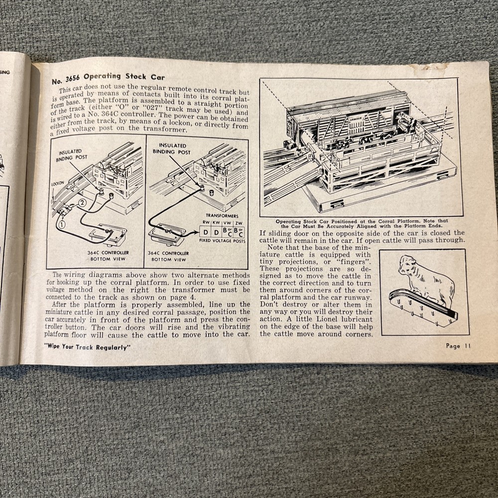 Lionel Trains instructions for assembling & operating booklet from 1952. Missing