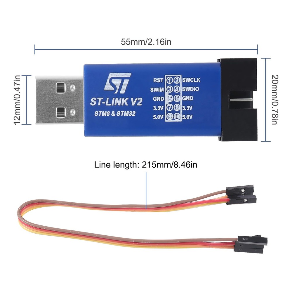 6pcs ST-Link V2 Emulator Downloader Programmer Support Programming Unit STM8 ...