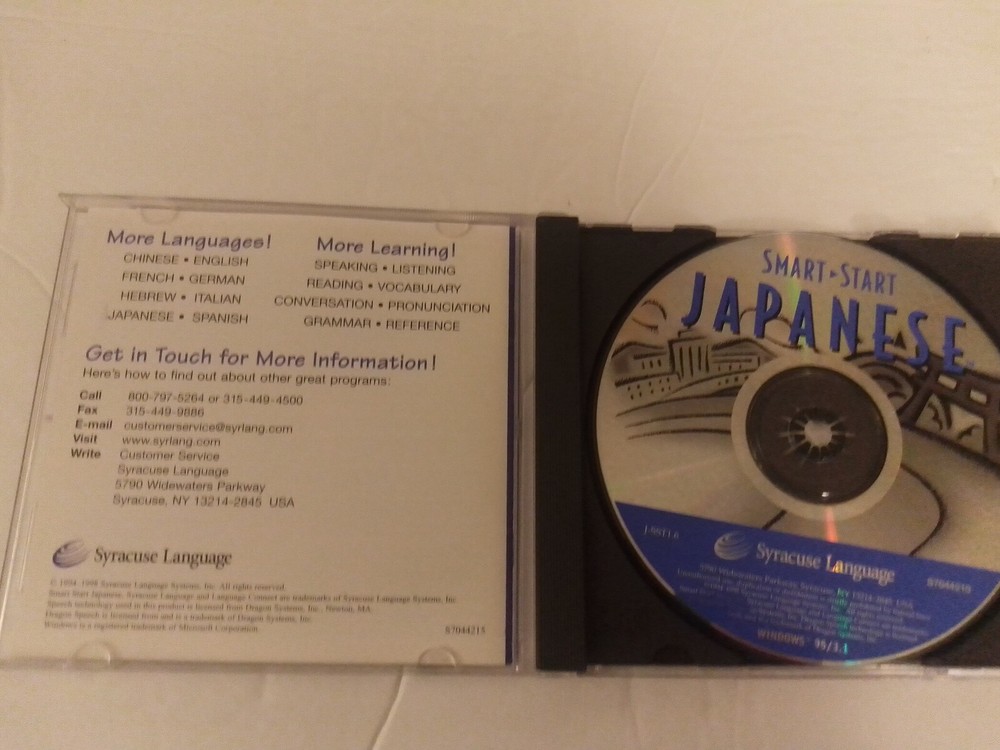Syracuse Language Smart Start Japanese Language Software CD-ROM LN