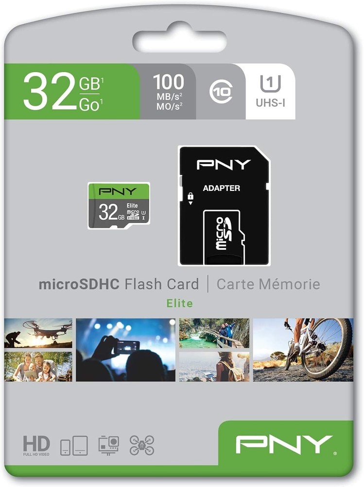 PNY 32GB Elite Micro SD Dash Camera microSDHC Adapter s Read