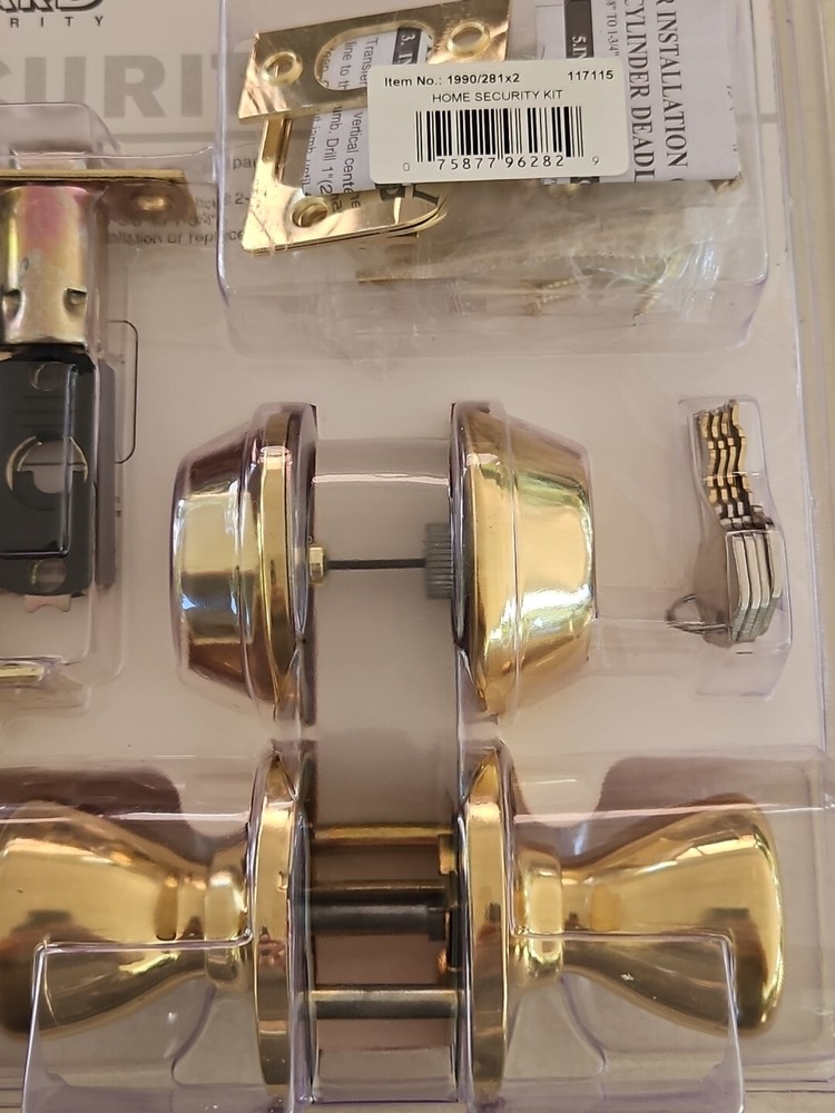 2 Keyed Entry Door Knob & Deadbolt Security Lock Combo Set 8 Keys New Old Stock