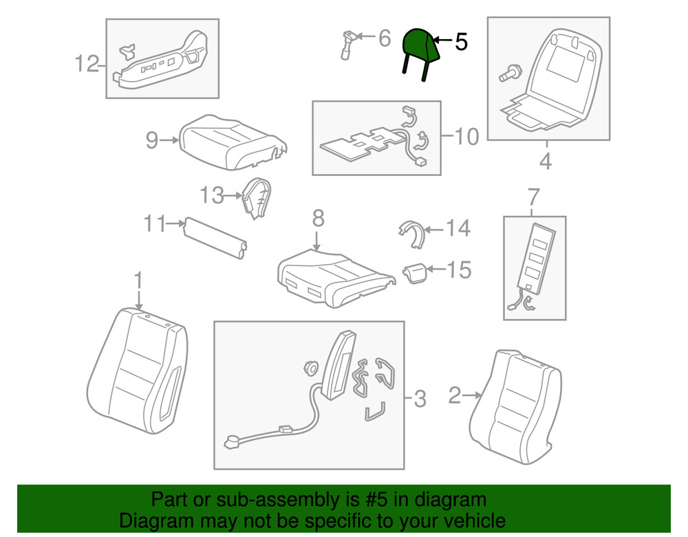 Genuine Honda Headrest 81140-TA5-A53ZA