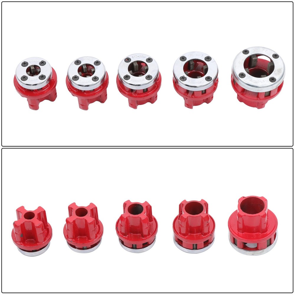 Ratcheting Pipe Threading Tool Set Ratchet Pipe Threader Kit With 6 Dies Set