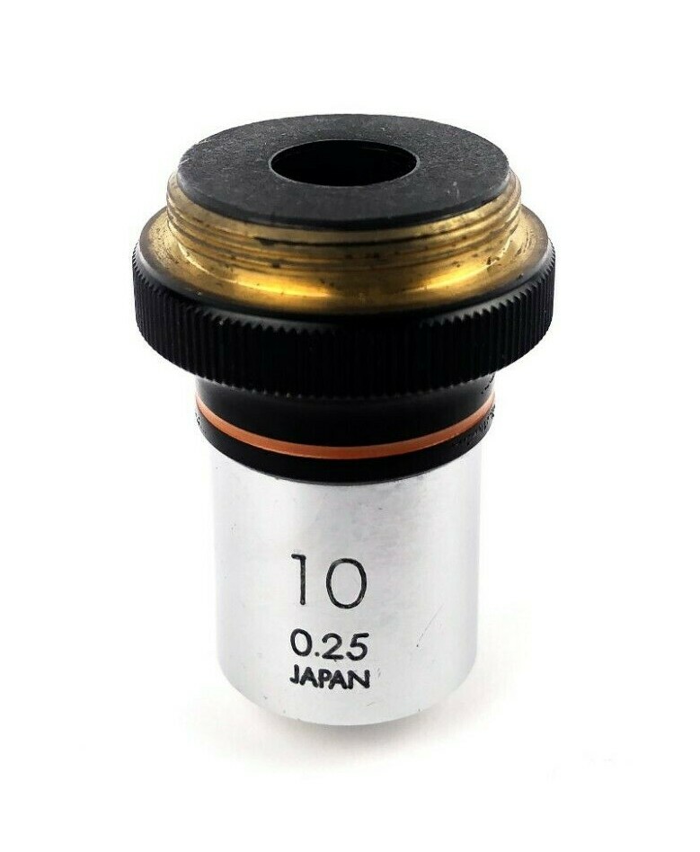 Olympus Microscope Objective 10x , 0.25 Japan , Tested & REFURBISHED