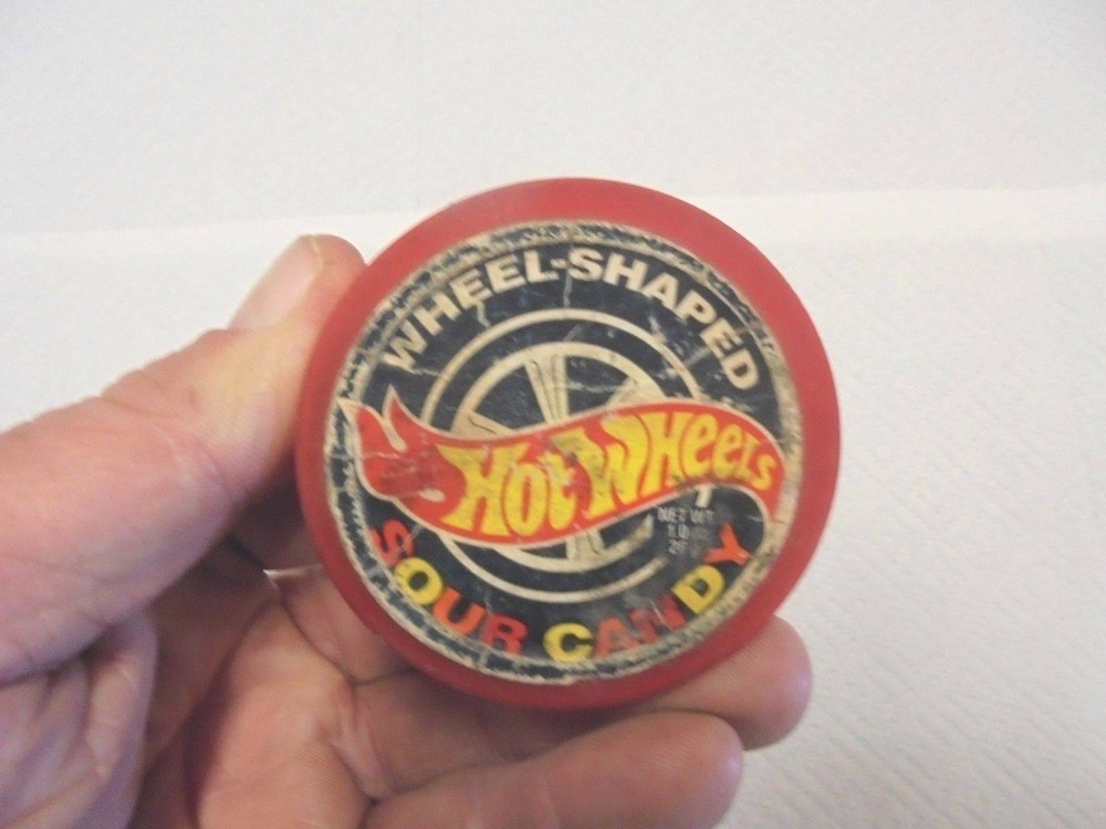 small plastic candy container hot wheels wheel shaped sour candy toy decor