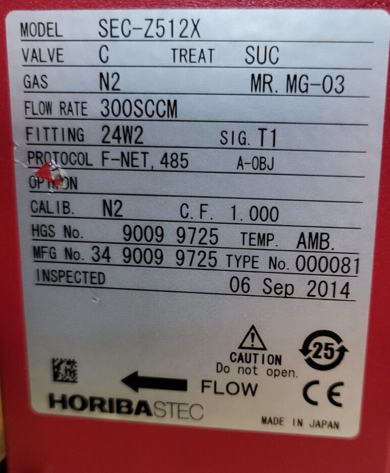 HORIBASTEC Z500 SEC-Z512X C N2 MASS FLOW CONTROLLER