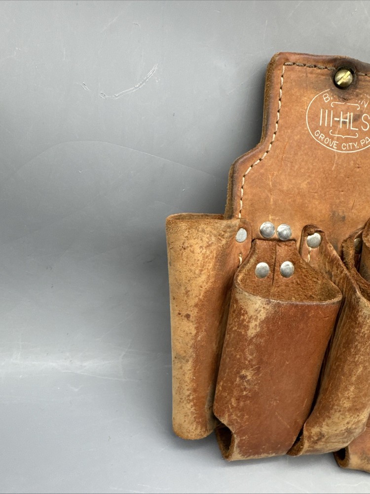 Bashlin 111-HLS LEATHER TOOL HOLDER BELT MOUNTED HIGH LINE ELECTRICAL TOOLS