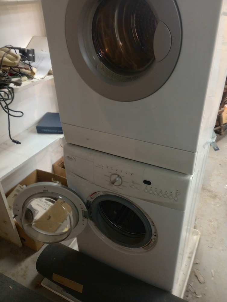 Whirlpool Thin Twin Stackable Electric Front-Loading Washer Dryer White