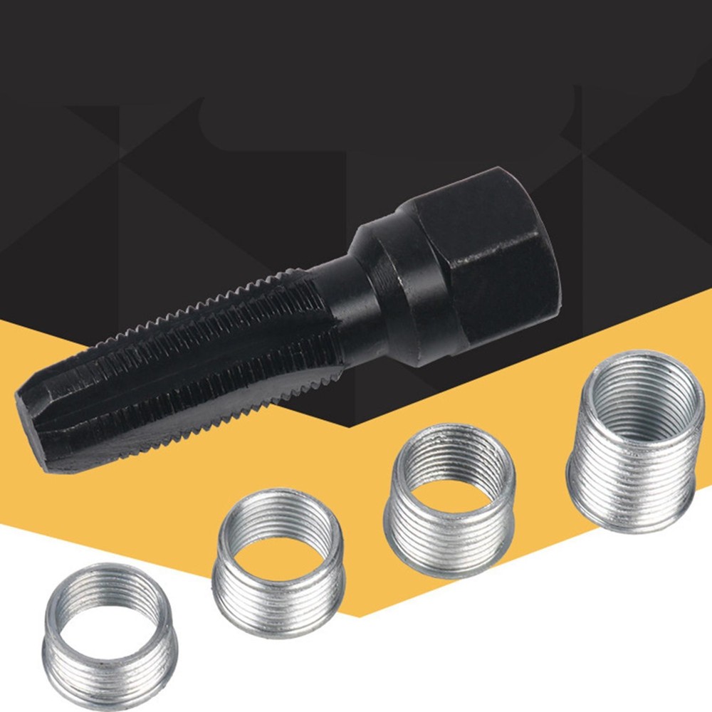 14mm Spark Plug Rethread Thread Repair Tool Reamer Tap Inserts Kit M14 x1.25
