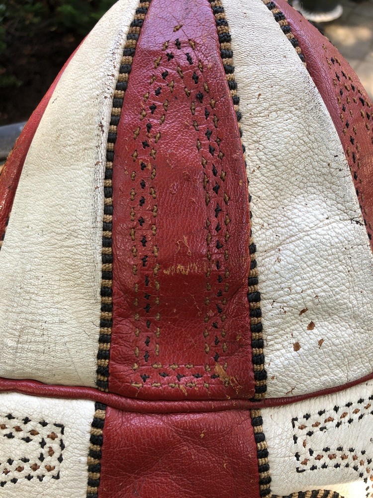 2 Antique Mid Eastern Leather Embroidery SADDLE Cushions
