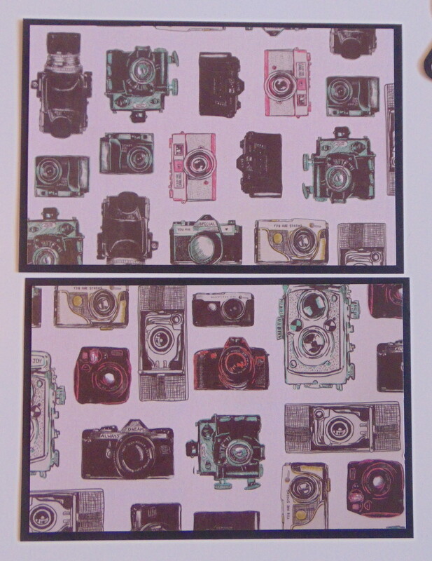 #2459 SELFIE CAMERA PREMADE SCRAPBOOK PAGE MAT & TITLE SET EPHEMERA- TONYA