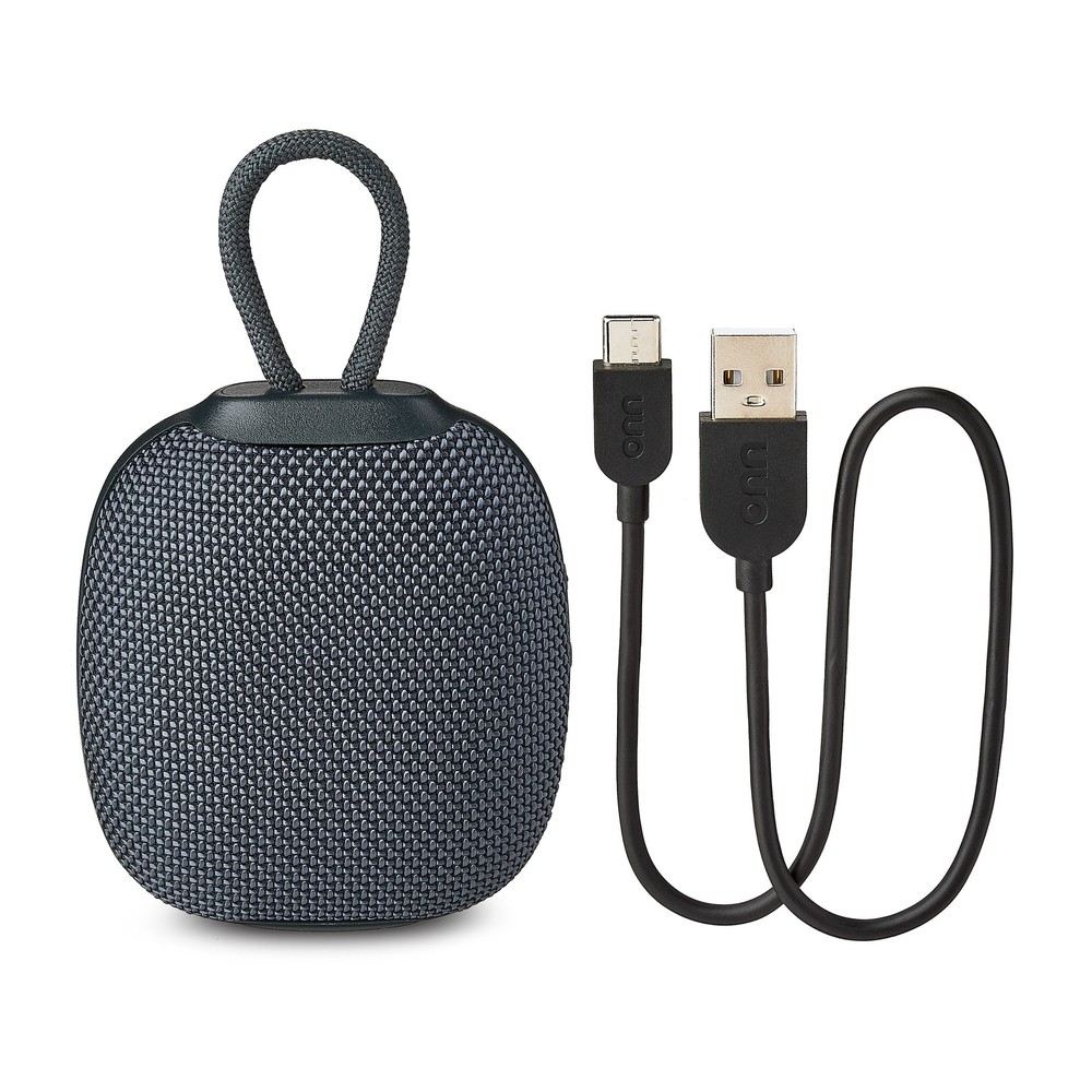 onn Mini Rugged Speaker with Bluetooth Wireless Technology, Gray