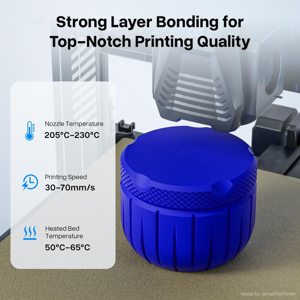 PLA+ 1.75mm 3D Printer Filament, PLA Plus with Dimensional Accuracy +/ 0.02mm...