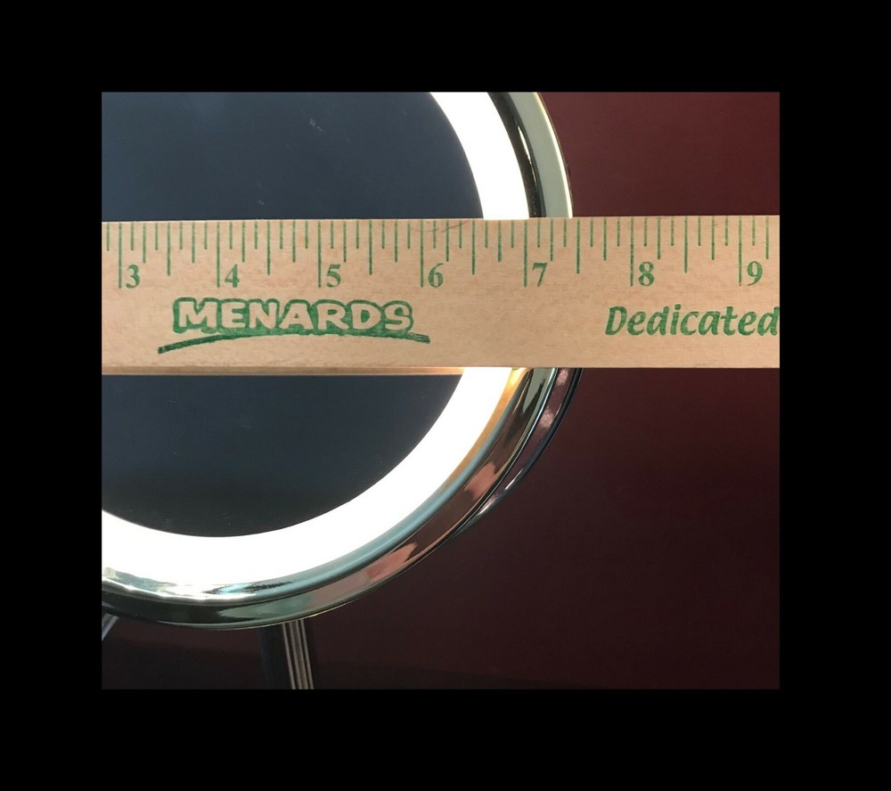 JERDON LT111CG 7.5" LIGHTED MAKEUP MIRROR WITH MAGNIFICATION 13.5"H