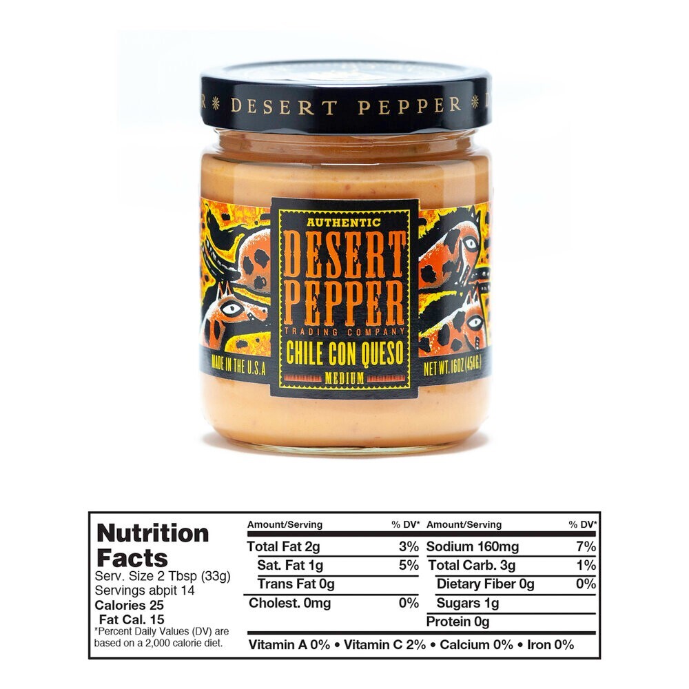 Desert Pepper Chile Con Queso - Medium - 16 oz (Pack of 3)