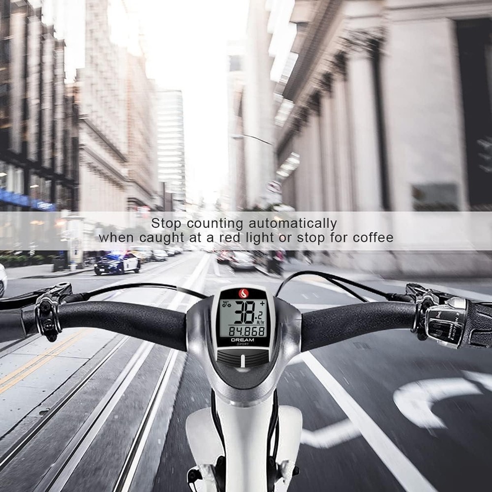 DREAM SPORT Bike Computer 16-Function Waterproof Bicycle Speedometer & Odometer