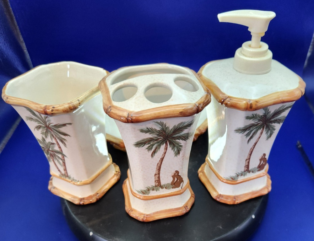 Spring Maid 4pc Bathroom Vanity Set Palm Breeze Decore