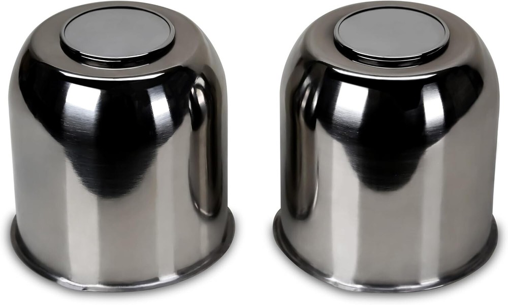 LIBRA Trailer Wheel Center Caps 3.19" Stainless Steel ,Set 2-27078