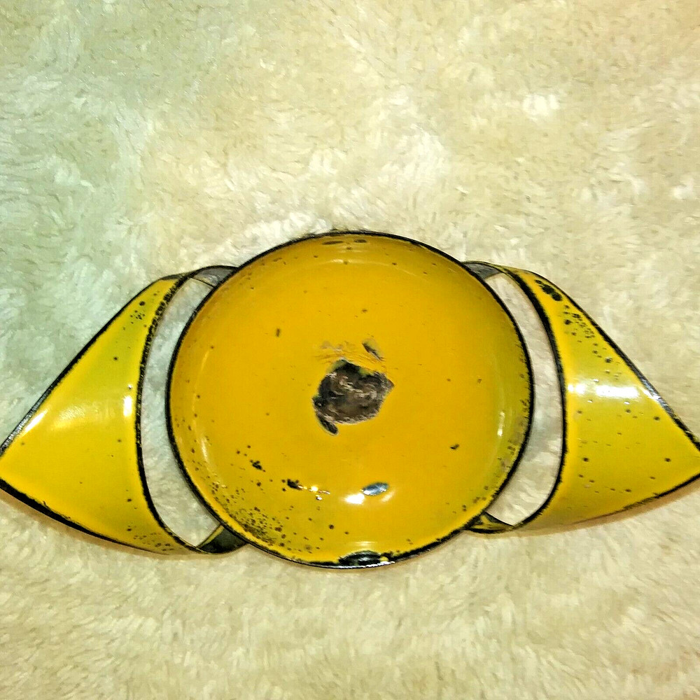metal yellow candle holder