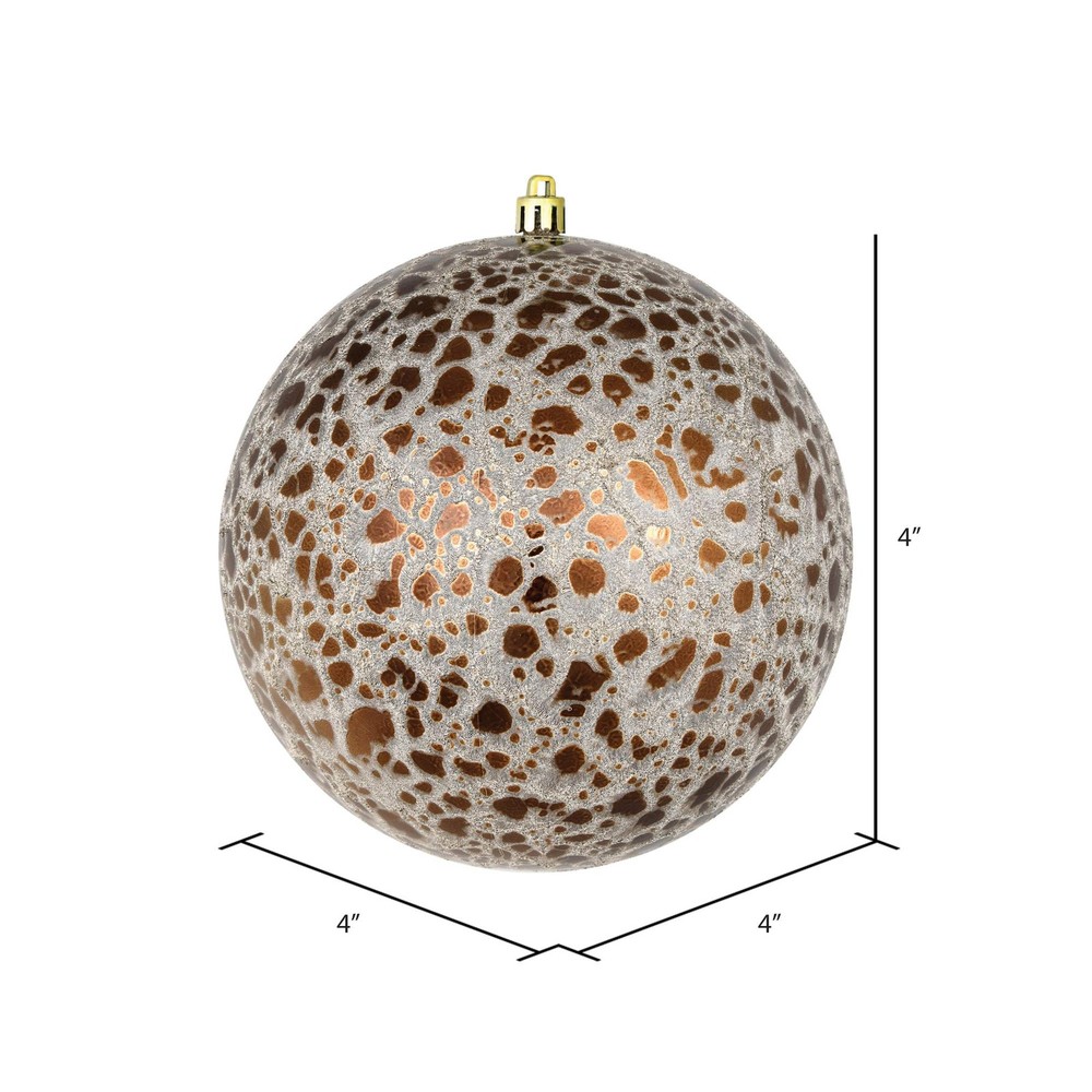 Vickerman 4" Mocha Crackle Ball Ornament - 6-Pack