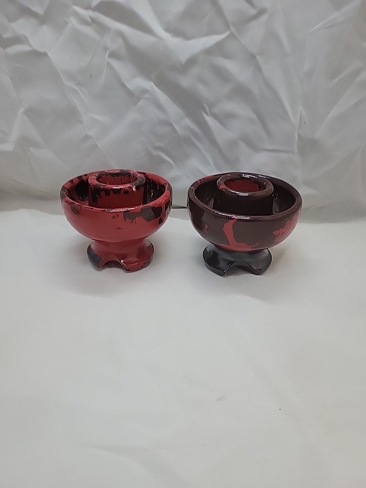 Red Heavy Candle Holders