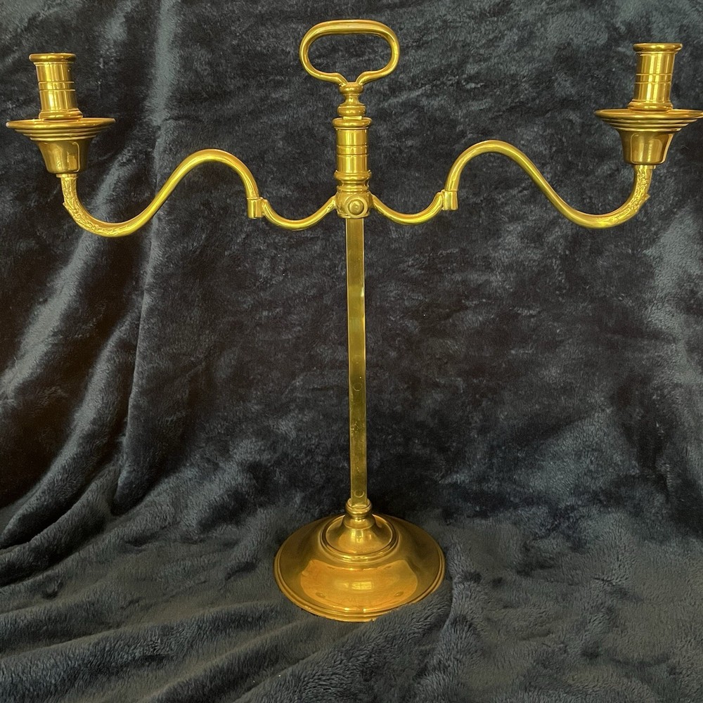 PAIR Vintage, Colonial look, BRASS CANDELABRAS, FREDERICK COOPER Adjustable arms