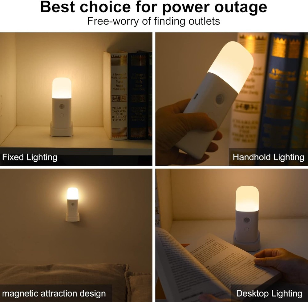 Motion Sensor Night Light, 2000mAh Rechargeable Night Lights Battery Powered,...