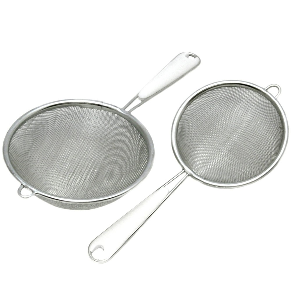 2 Piece Stainless Steel Mesh Kitchen Strainer Set