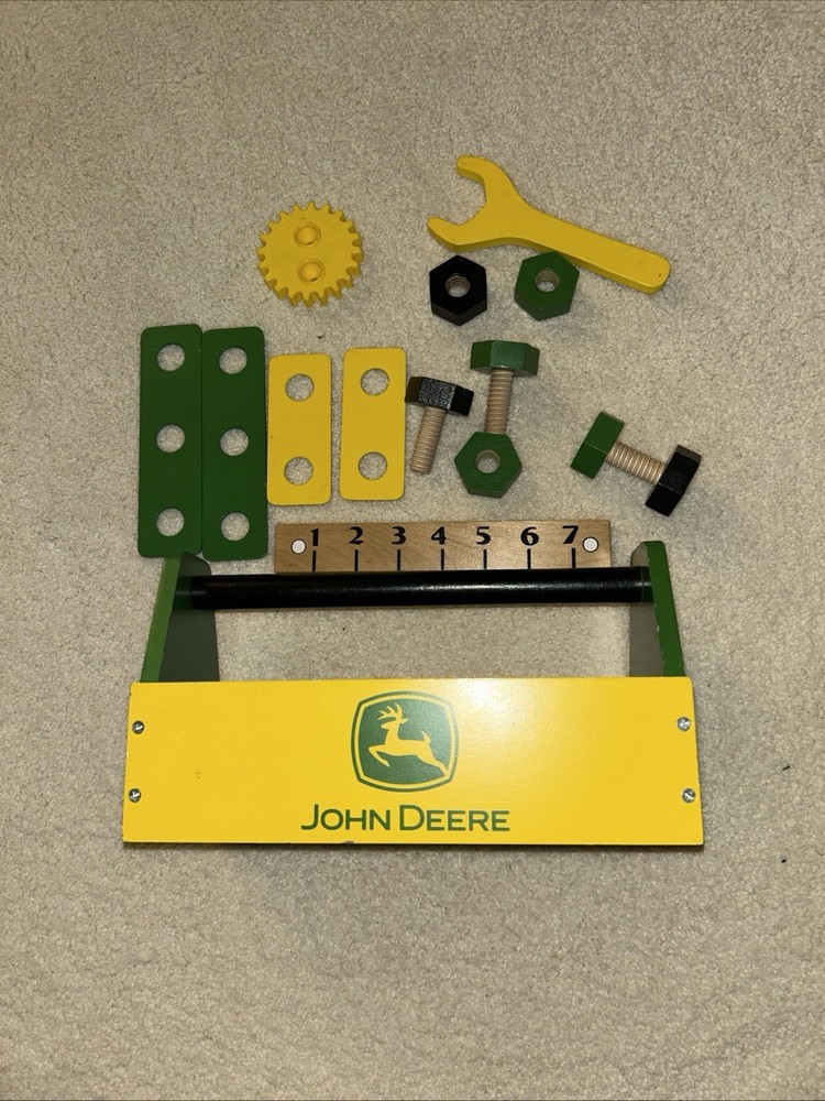 John Deere Kids Wooden Toolbox with Tools