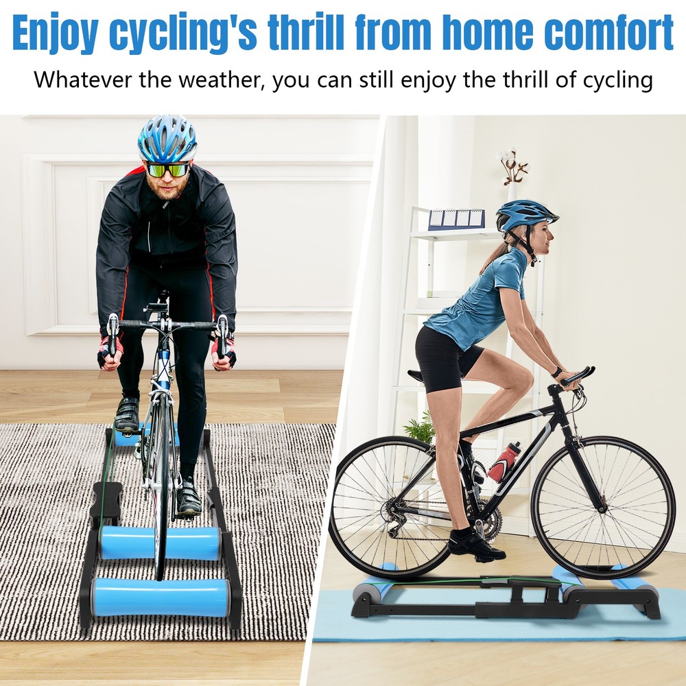 Indoor Bicycle Trainer Foldable Detachable Cycling Resistance Training Roller