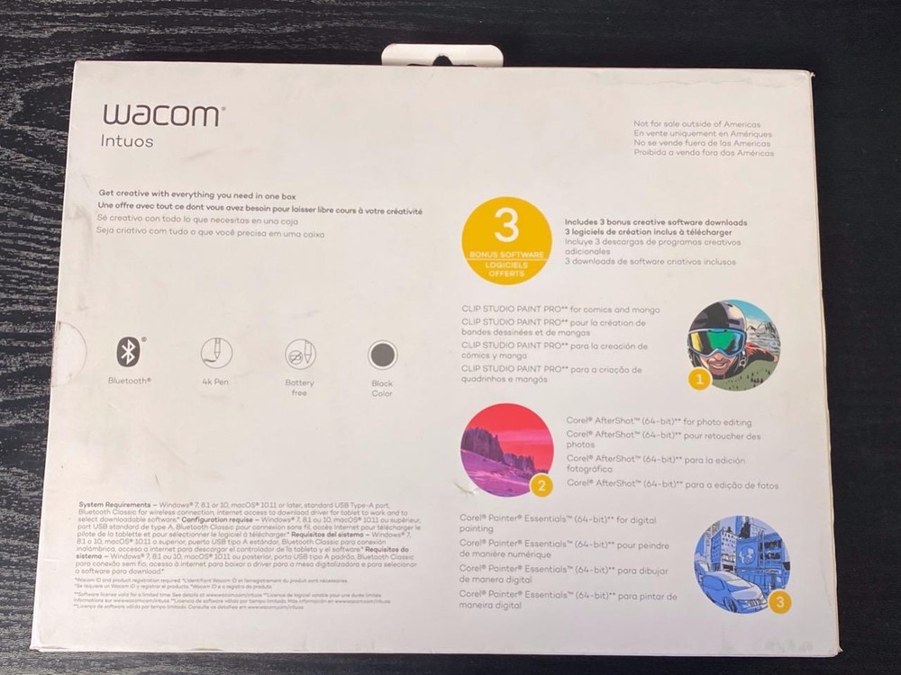 WACOM INTUOS MEDIUM BLUETOOTH GRAPHIC TABLET (BLACK)-USED.