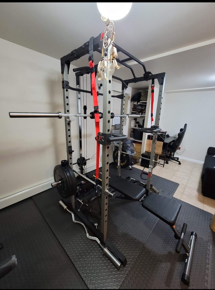 Fitness Reality Squat Rack Power Cage with | Optional LAT Pulldown & Leg Holdown
