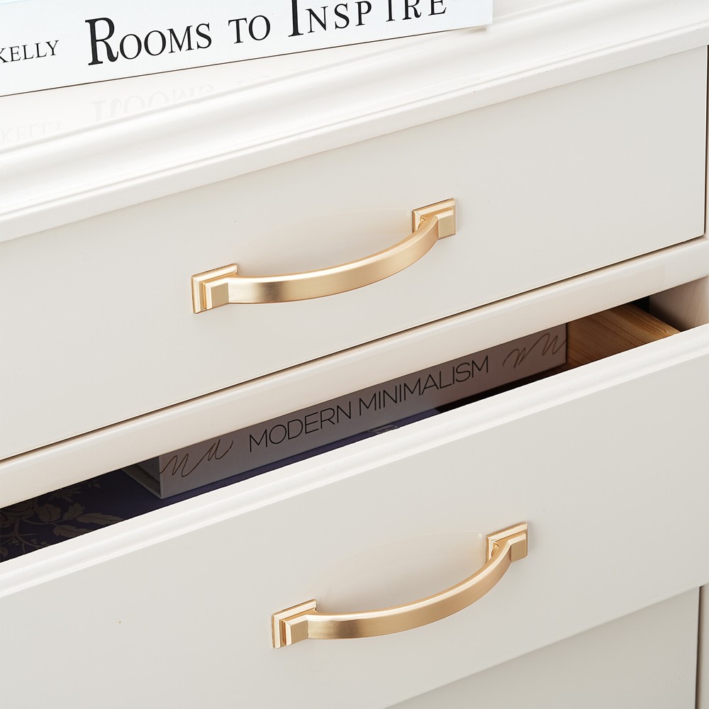 4" Arch Cabinet Pulls Black Hardware Handles Brass Cupboard Drawer Dresser Pulls