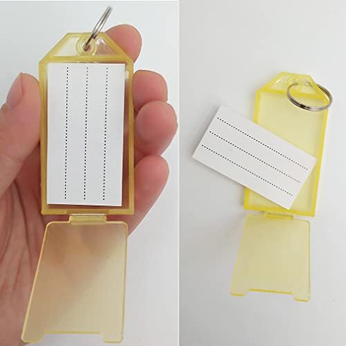 20 Pack Key Ring Tags Key Chains Key Tags with Labels Tough Plastic Key Tags