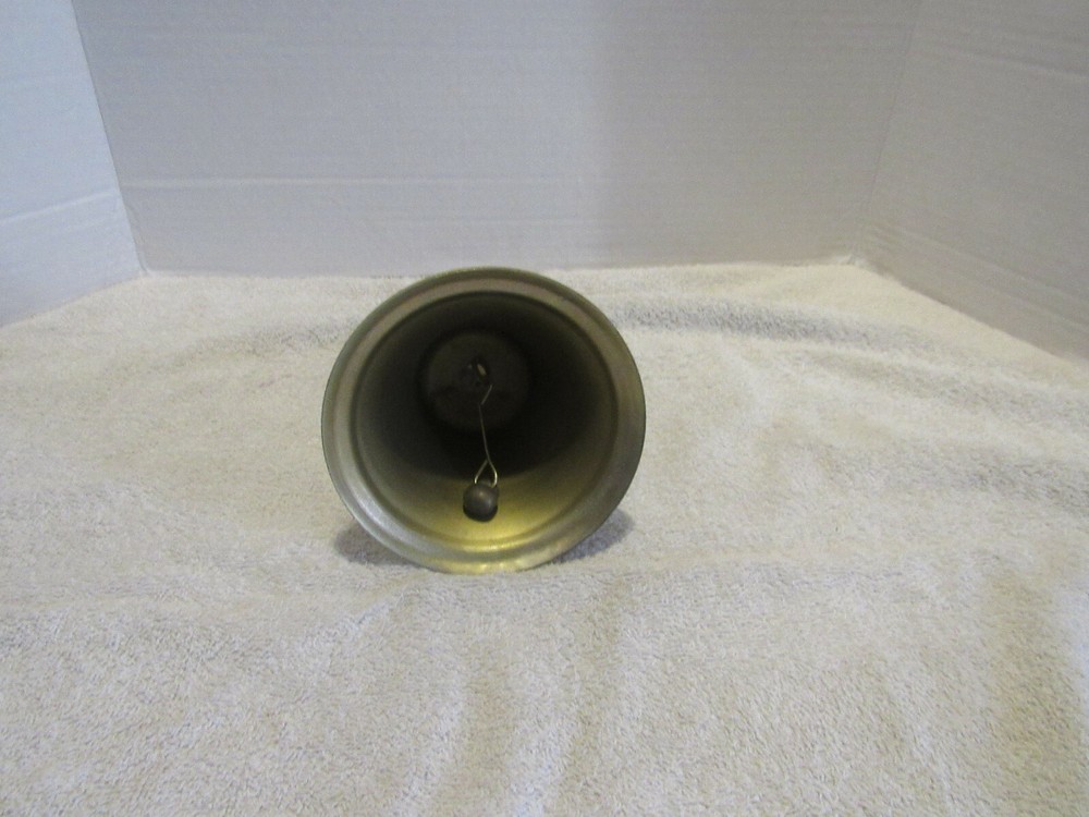 Vintage Brass School Bell With Wooden Handle