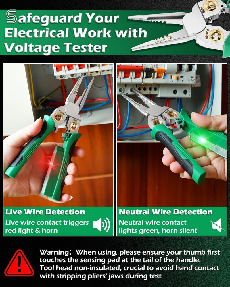 8In1 Wire Stripper Twister for Cutting and Pulling Wires, Cable Scissors Voltage