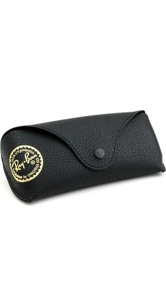 NEW Ray Ban 100% Authentic Black Leather  Medium Case, Booklet, Microfiber Cloth