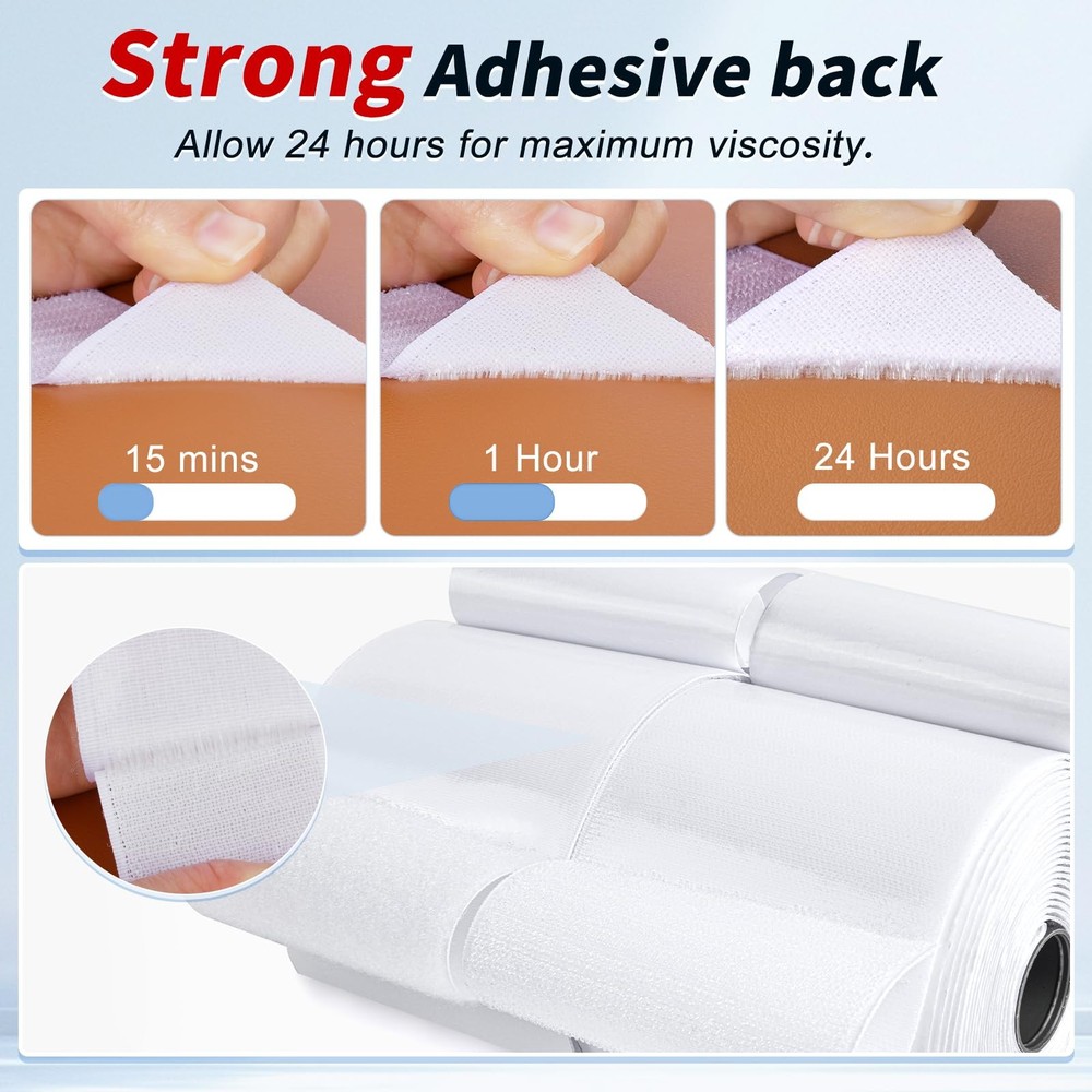 4 Inch x 20Ft Hook and Loop Strips with Adhesive, Double Sided Self Adhesive,...