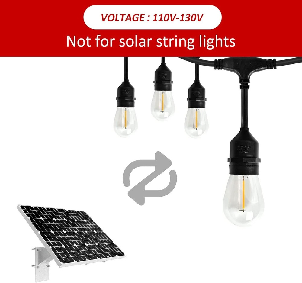 24-Pack String Light Bulbs, S14 Outdoor Waterproof Replacement Bulb, E26 Base