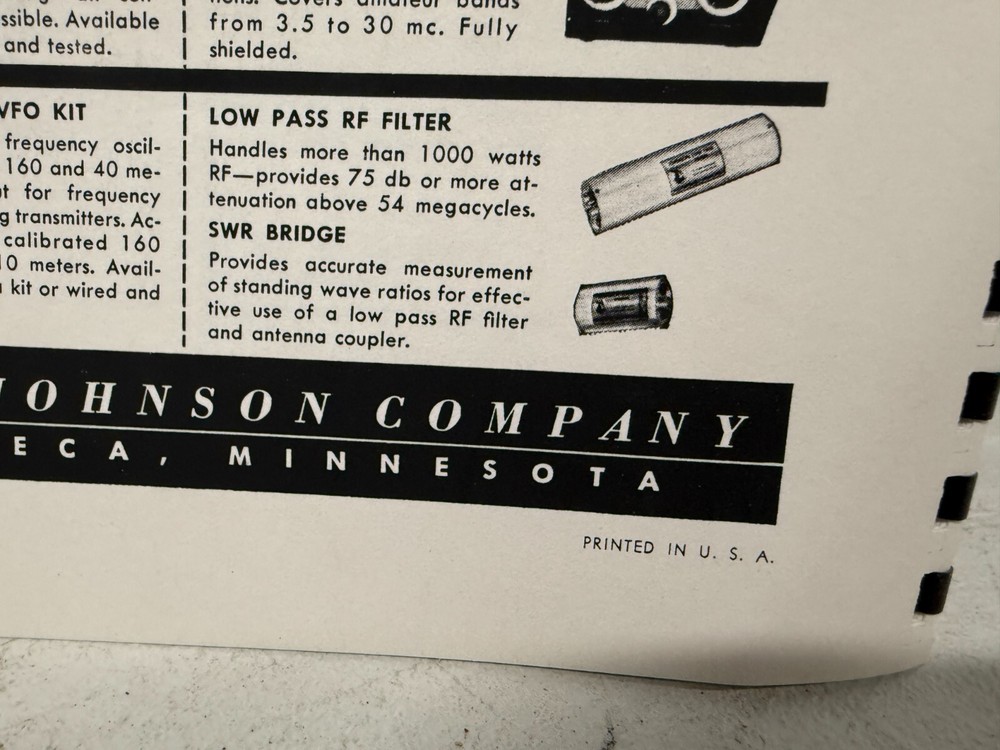 Vintage Johnson Electric Equipment Viking Pacemaker Transmitter Manual