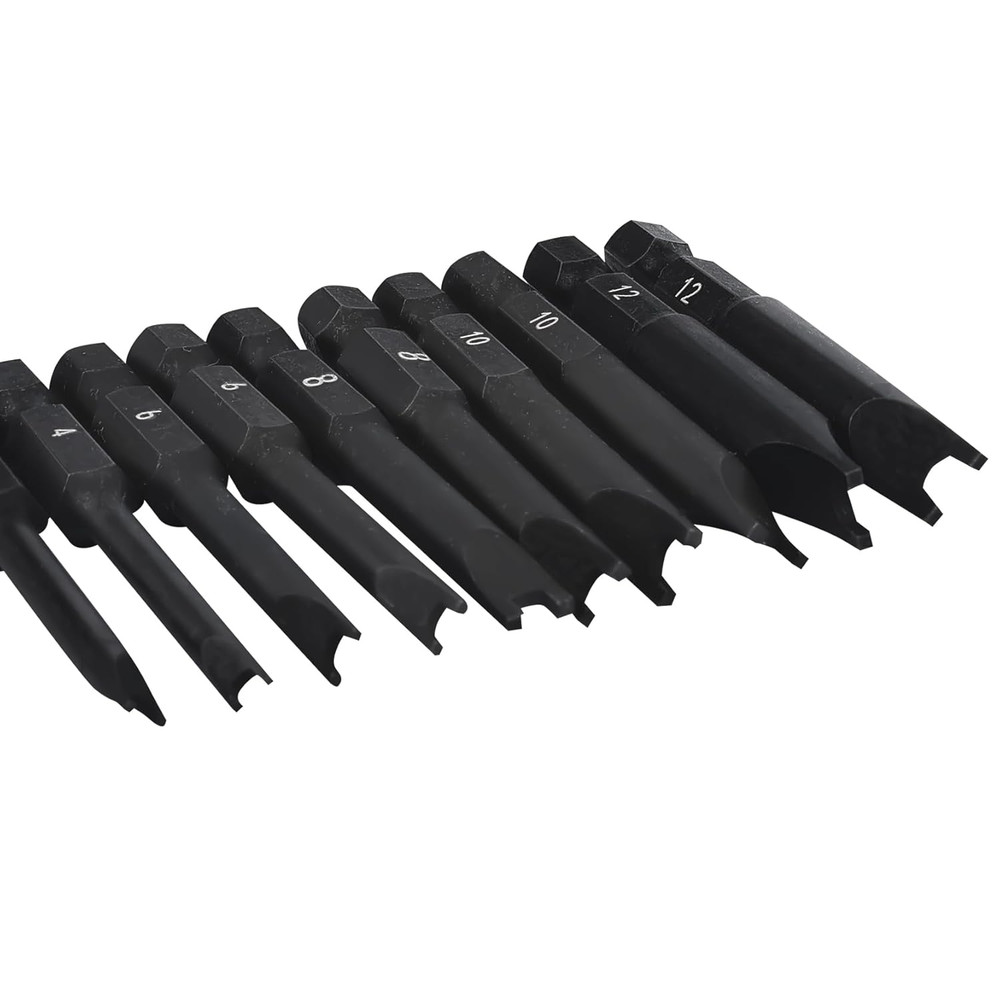 Spanner Bit Set (10 Pack - 2.3" Long Magnetic Heads) Spanner Fork Snake-Eye Secu