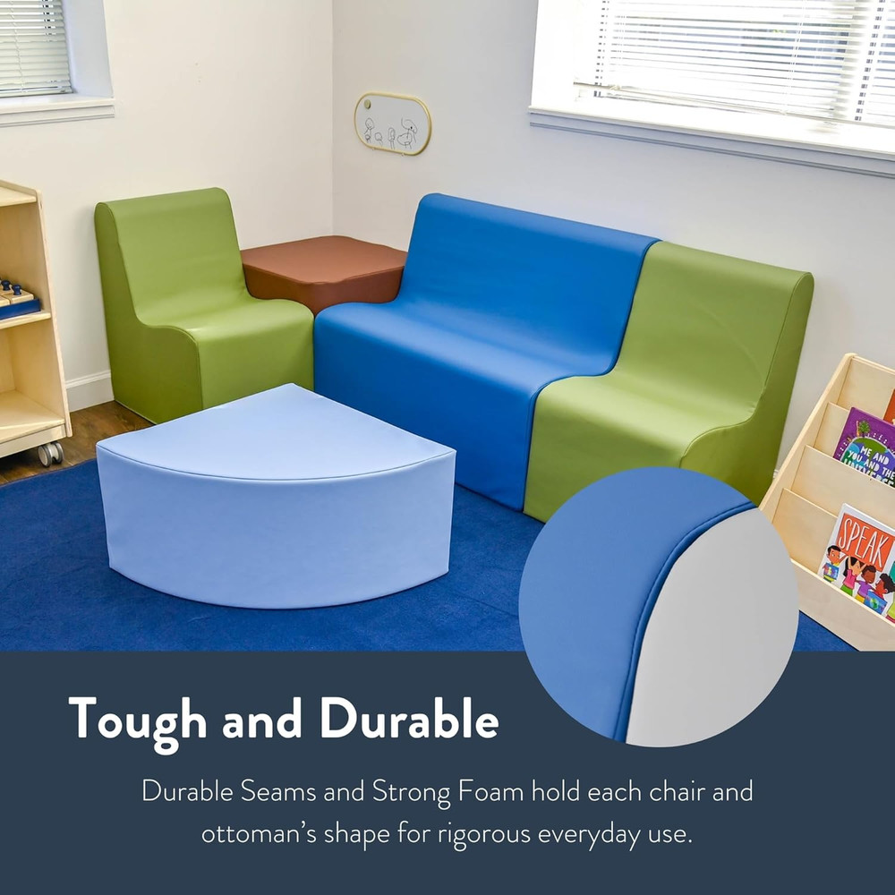 Medium Contour Sofa, Mix-And-Match Kids Chairs, Sofas, Corner Ottomans and Cubes