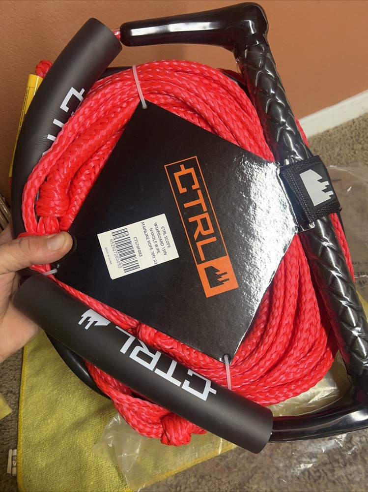 CTRL Scope Wakeboard Rope Handle Combo w/ PE Mainline Rope 70ft Red Black Floats