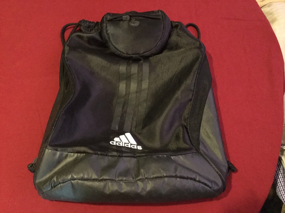 Adidas backpack cinch sack drawstring book bag large black