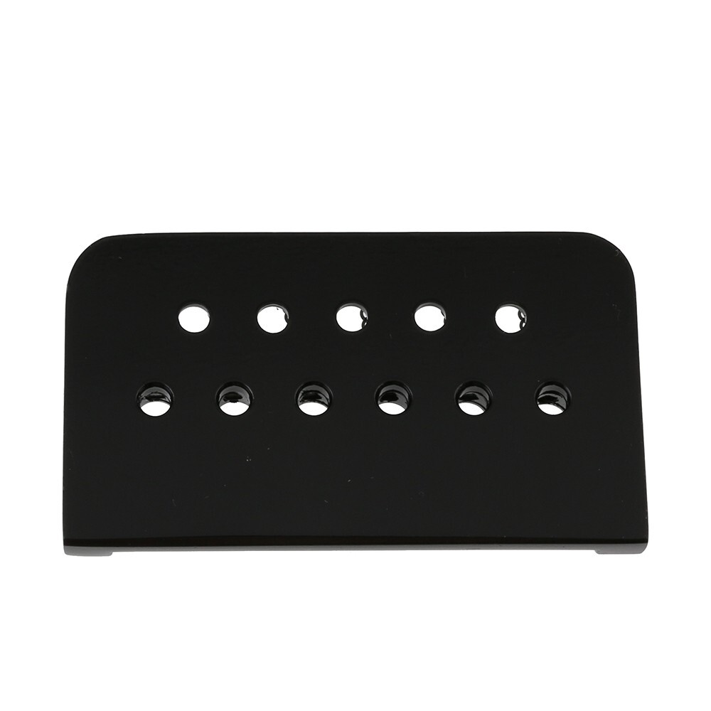String Thru Fixed Bridge w/ Round Hole Saddle Hard Tail Guitar Bridge Black