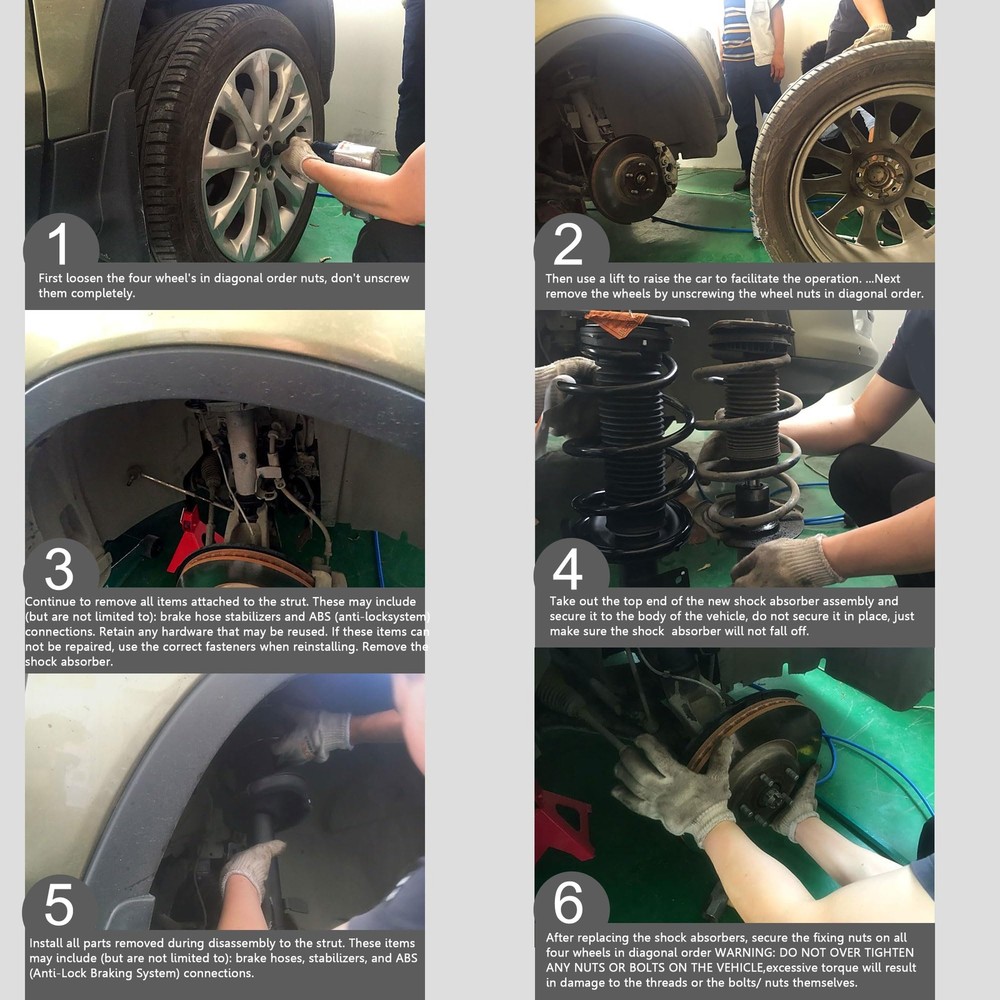 Pair Front Complete Struts Coil Springs for 2011 2012 2013 2014 Ford Mustang