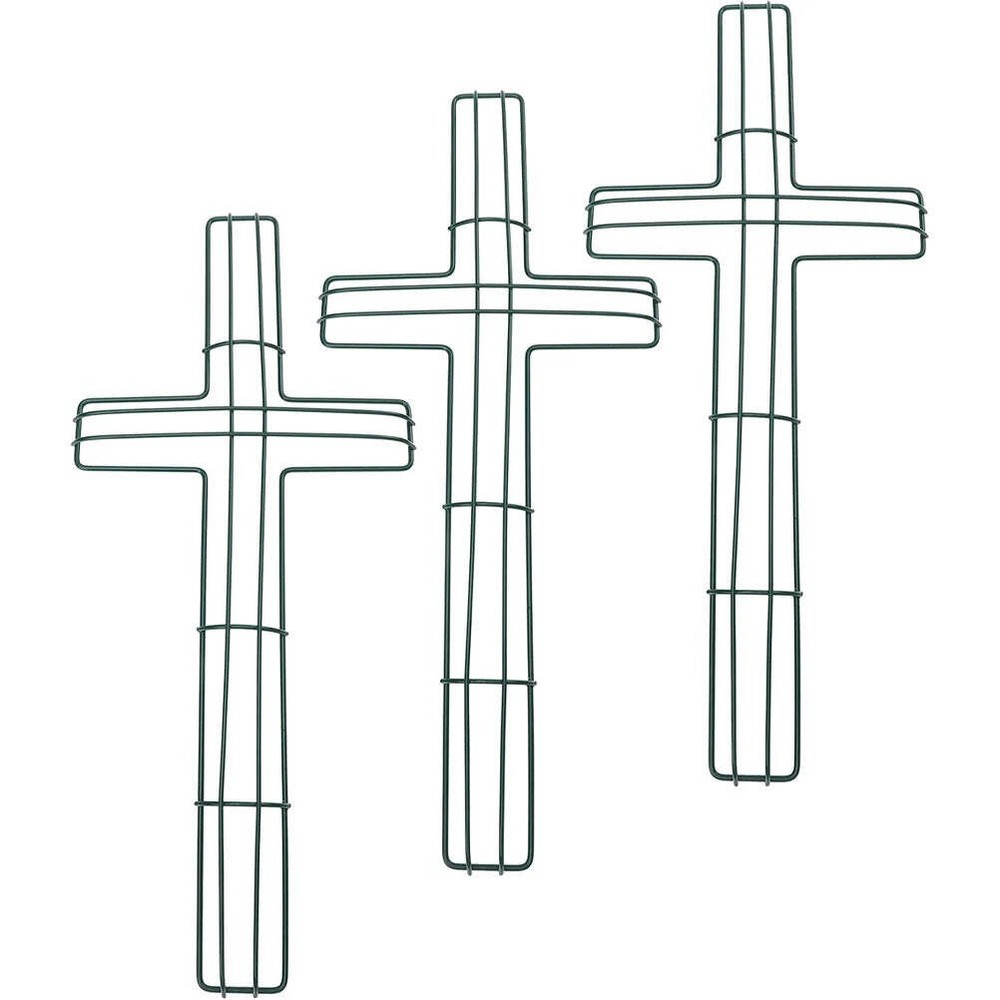 Wreath Form Iron Cross Frame 3-Piece