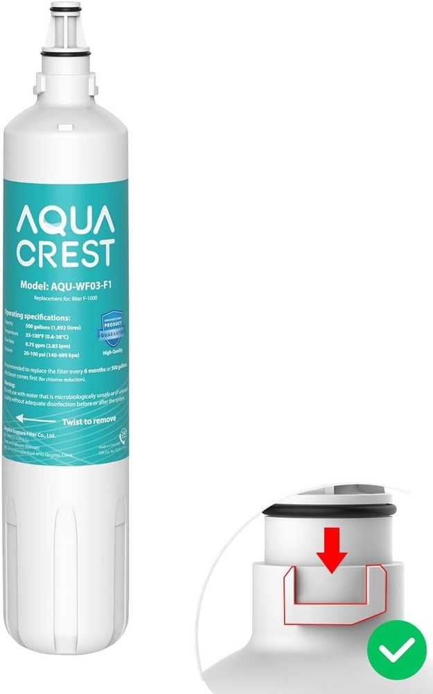 AQUA CREST F-1000 Undersink Water Filter, WF03-F1, Replacement for F-1000,1 Pack